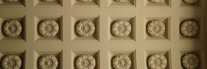 rose-patterned ceiling at Pasadena City Hall